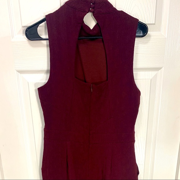 Eva Franco Burgundy Jumpsuit w/ semi-open back - Picture 2 of 3